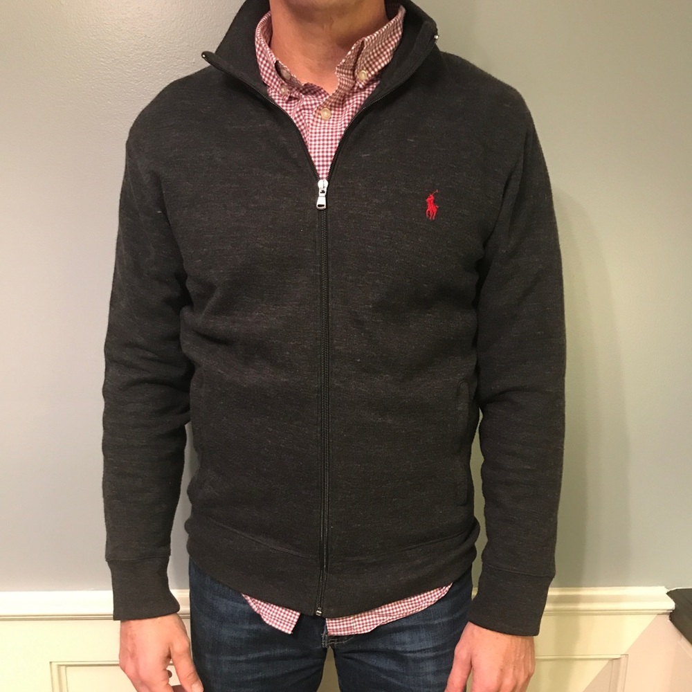 Charcoal sweater from Polo Ralph Lauren.